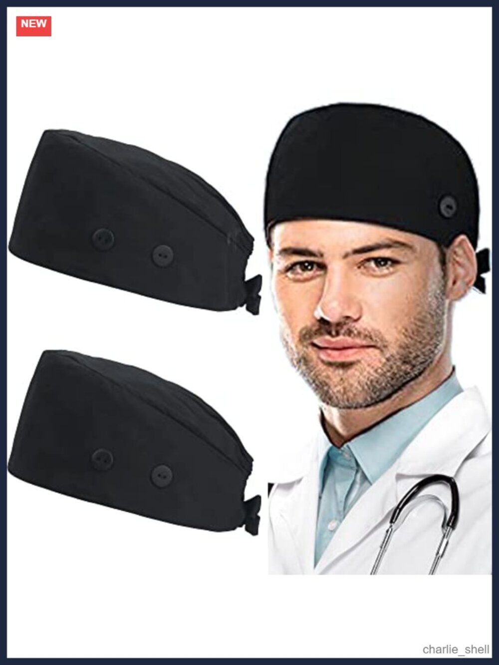 Working Caps with Button Sweatband Adjustable Tie Back Unisex One Size